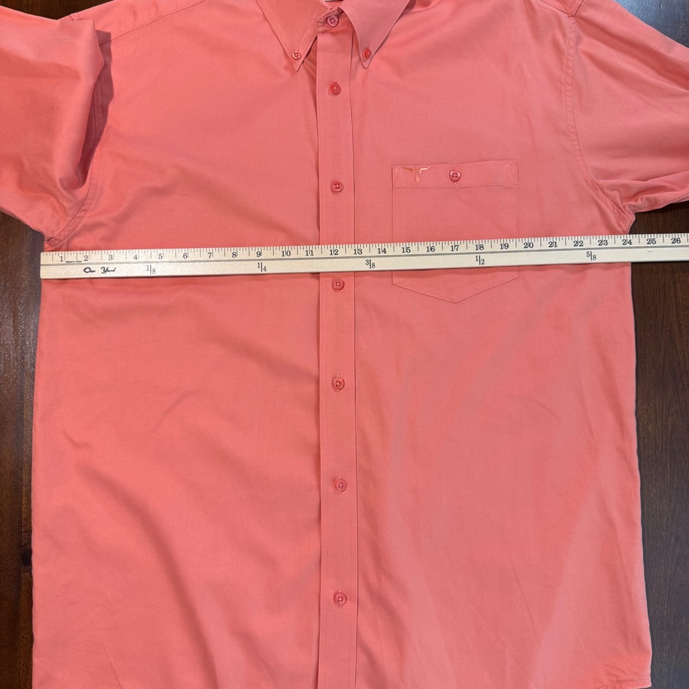 Wrangler 20X Mens Button Down Shirt Size L Salmon Coral Orange Western Cowboy - Picture 8 of 10